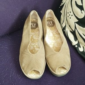 Fly London peep-toe wedges